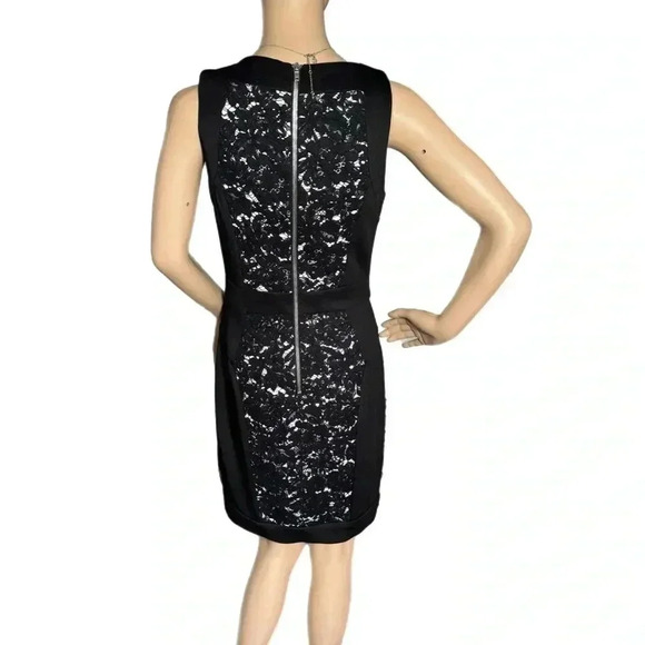 BETSEY JOHNSON Cocktail Sheath Dress Size 4 Black Lace Sleeveless Party Lined - Picture 8 of 15